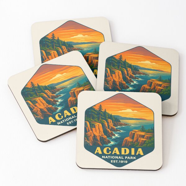 Item preview, Acadia National Park Maine US Retro Badge designed and sold by Gideon Emmerich.
