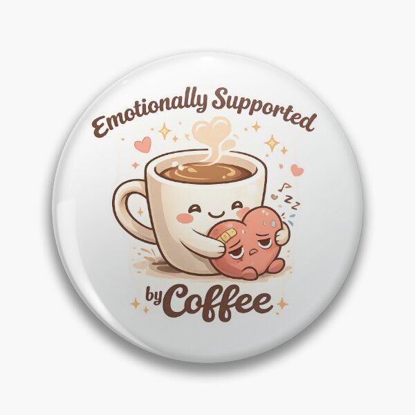 Item preview, Emotionally Supported by Coffee Cute Kawaii Design – Funny Coffee Lover Gift, Mental Health Humor Shirt, Cozy Cafe Aesthetic Art designed and sold by Glow Wind ⭐⭐⭐⭐⭐.