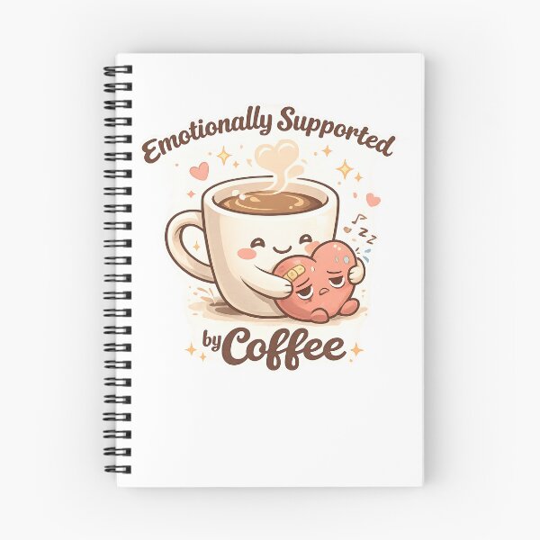 Item preview, Emotionally Supported by Coffee Cute Kawaii Design – Funny Coffee Lover Gift, Mental Health Humor Shirt, Cozy Cafe Aesthetic Art designed and sold by Glow Wind ⭐⭐⭐⭐⭐.