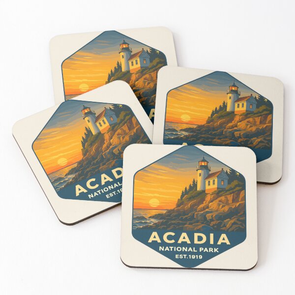 Item preview, Acadia National Park Maine US Retro Badge designed and sold by Gideon Emmerich.