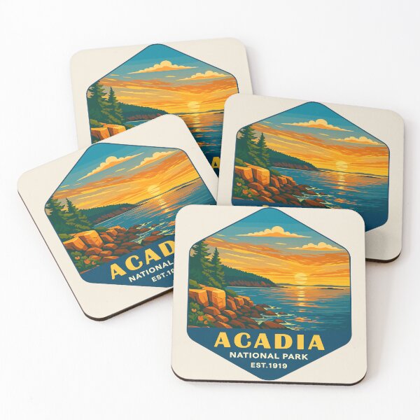 Item preview, Acadia National Park Maine US Retro Badge designed and sold by Gideon Emmerich.