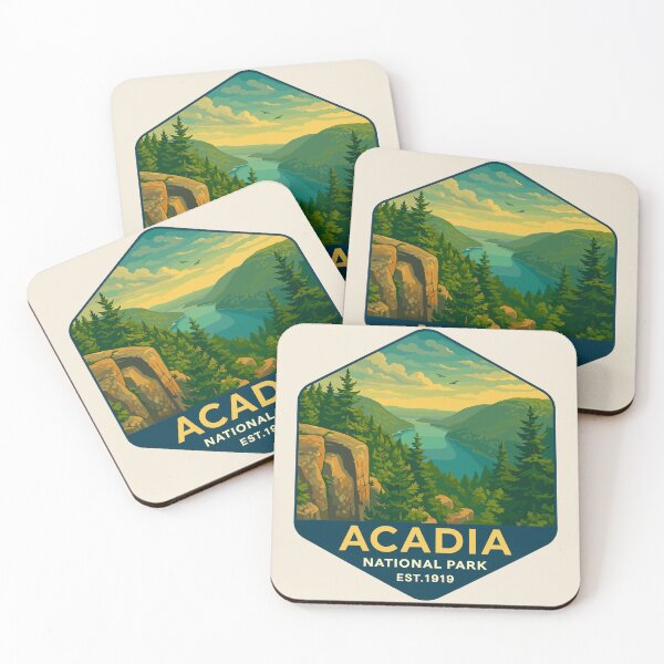 Item preview, Acadia National Park Maine US Retro Badge designed and sold by Gideon Emmerich.