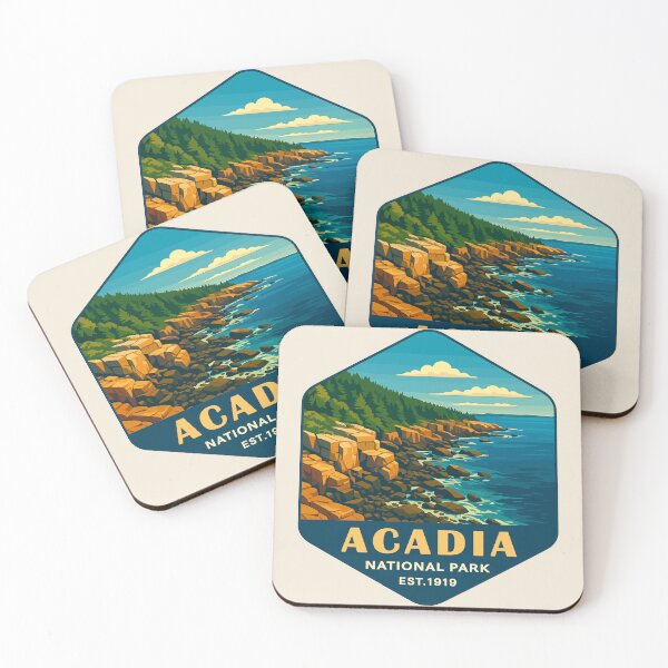 Item preview, Acadia National Park Maine US Retro Badge designed and sold by Gideon Emmerich.