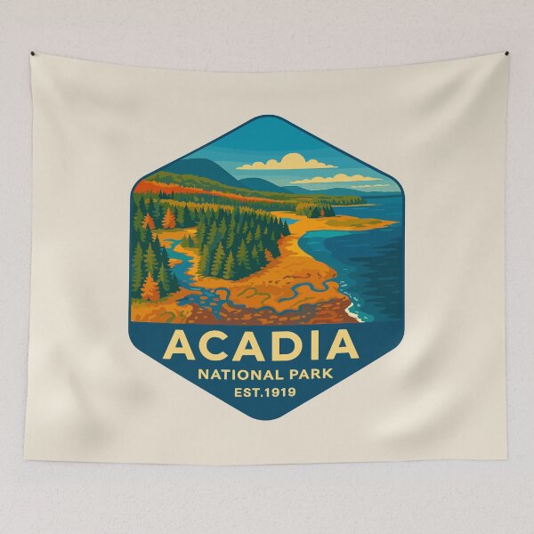 Item preview, Acadia National Park Maine US Retro Design designed and sold by Gideon Emmerich.