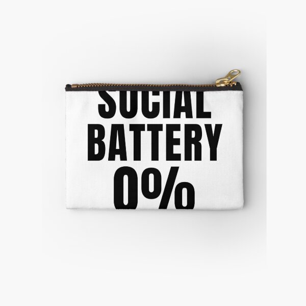 Item preview, Batería social 0%: Diseño tipográfico minimalista, divertido, introvertido y de baja energía. designed and sold by QuietModeCo.