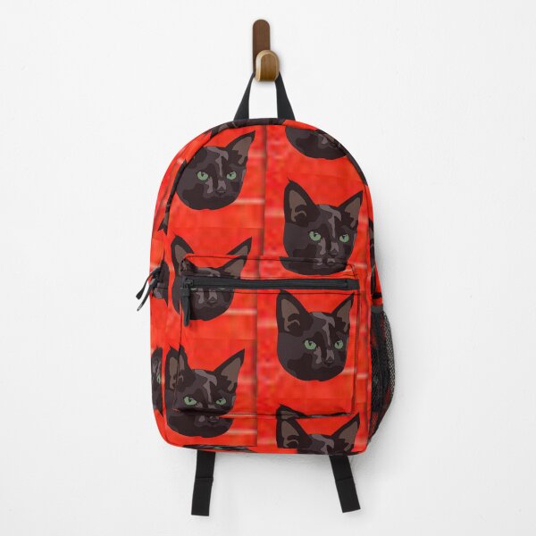 Item preview, Red pattern black cat designed and sold by LeahcarsArt.