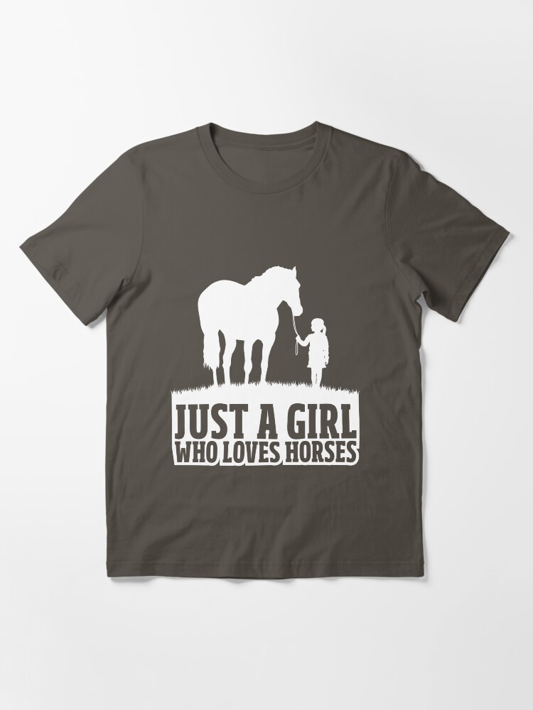 Thumbnail 3 von 7, Essential T-Shirt, Just A Girl Who Loves Horses - Funny Horse Quote Gift designt und verkauft von yeoys.