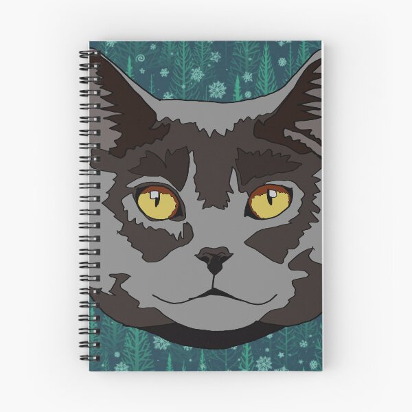 Item preview, Copy of Tree and Snowflake pattern grey cat designed and sold by LeahcarsArt.
