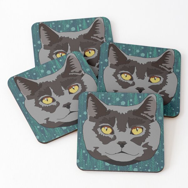 Item preview, Copy of Tree and Snowflake pattern grey cat designed and sold by LeahcarsArt.