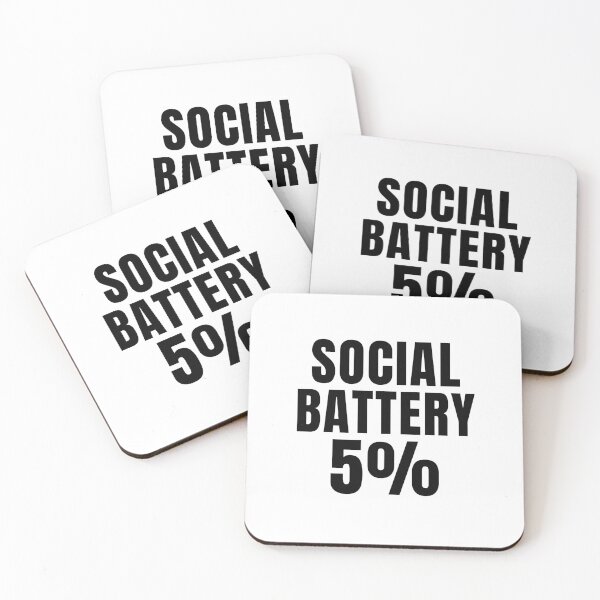 Item preview, Social Battery 5% – Funny Introvert Low Energy Minimalist Typography Design designed and sold by QuietModeCo.