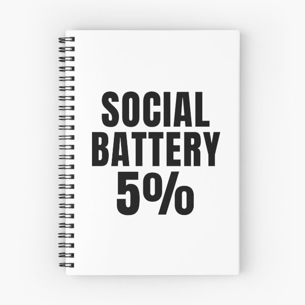 Item preview, Social Battery 5% – Funny Introvert Low Energy Minimalist Typography Design designed and sold by QuietModeCo.