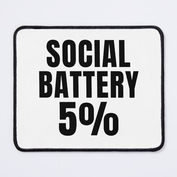 Item preview, Social Battery 5% – Funny Introvert Low Energy Minimalist Typography Design designed and sold by QuietModeCo.