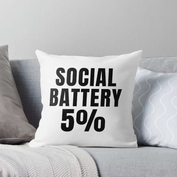 Item preview, Social Battery 5% – Funny Introvert Low Energy Minimalist Typography Design designed and sold by QuietModeCo.