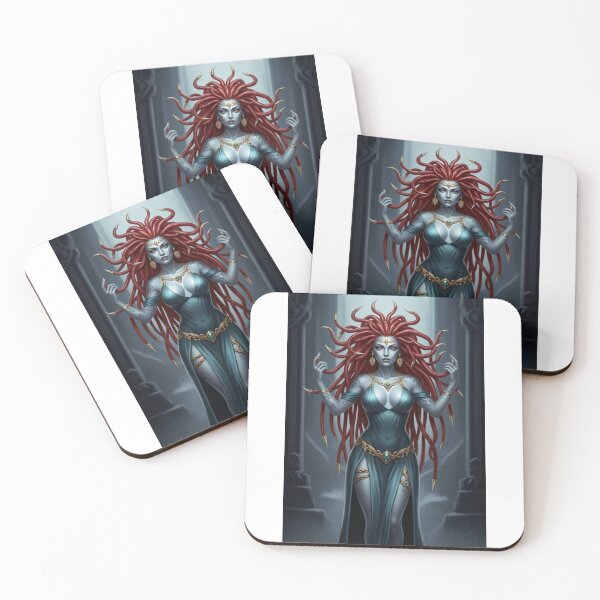 Item preview, Red Tentacle Hair Woman AI Generated Image designed and sold by Prestons Corner.
