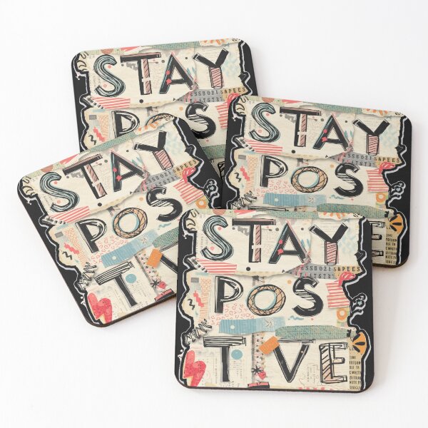 Item preview, Stay Positive Collage Typography  Inspirational Quote Vintage Scrapbook Style designed and sold by ConfuseLab Shop.