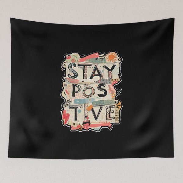 Item preview, Stay Positive Collage Typography  Inspirational Quote Vintage Scrapbook Style designed and sold by ConfuseLab Alt.