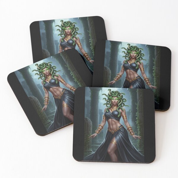 Item preview, Medusa Glowing Eyes Ivy Covered Ruins AI Generated Image designed and sold by Prestons Corner.