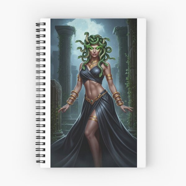 Item preview, Medusa Glowing Eyes Ivy Covered Ruins AI Generated Image designed and sold by Prestons Corner.
