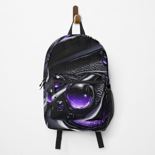 Item preview, Midnight Violet Droplets on Black Liquid designed and sold by Kaleidoscope Print.