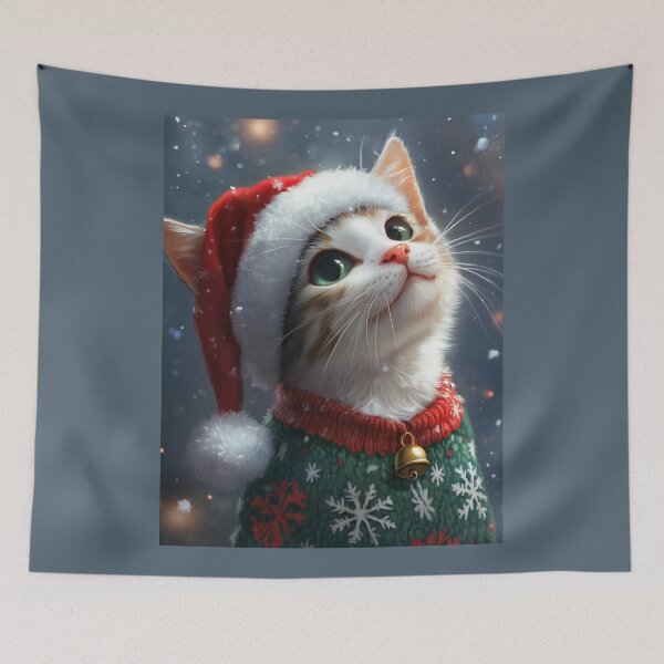 Item preview, Kitten Christmas designed and sold by bubblyrainbow.