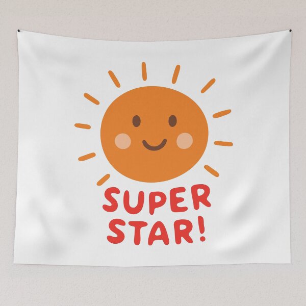 Item preview, Cute Sun Line Art “Super Star” | Kawaii Sunshine Cartoon Illustration designed and sold by JOOKDesign.