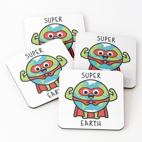 Item preview, Super Earth Cute Superhero Planet | Kawaii Earth Cartoon Illustration designed and sold by JOOKDesign.
