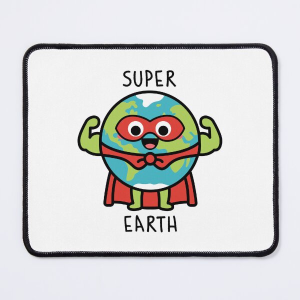 Item preview, Super Earth Cute Superhero Planet | Kawaii Earth Cartoon Illustration designed and sold by JOOKDesign.