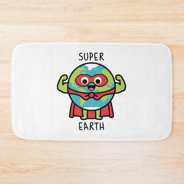Item preview, Super Earth Cute Superhero Planet | Kawaii Earth Cartoon Illustration designed and sold by JOOKDesign.