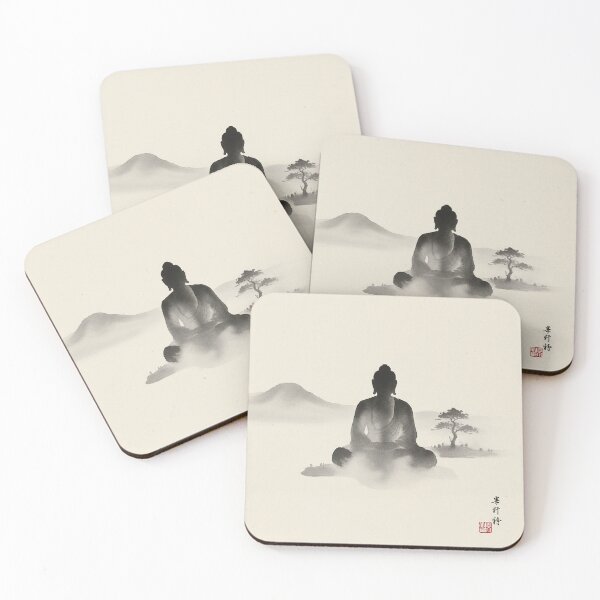 Item preview, Silhouette of Buddha Ink wash painting on paper designed and sold by Berlin-D-Prs.