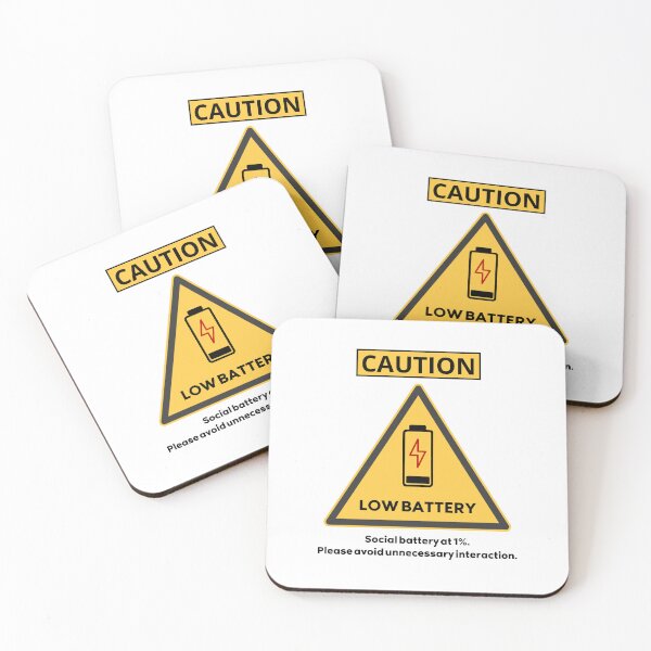 Item preview, Caution Low Social Battery Introvert Safety Sign designed and sold by AVO-SOURCE.