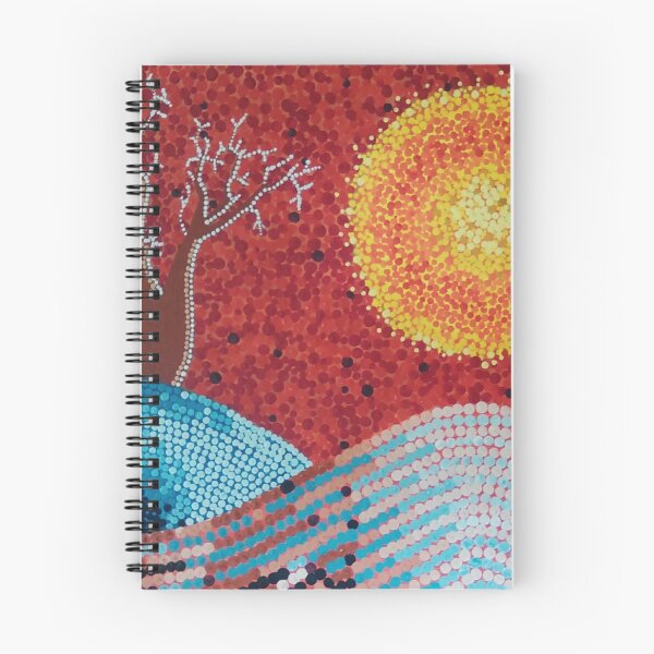 Item preview, abstract painting- outback Australia landscape in pointillism - dot art, painting designed and sold by Garry Greenwood.