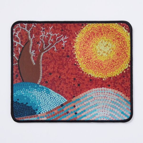 Item preview, abstract painting- outback Australia landscape in pointillism - dot art, painting designed and sold by Garry Greenwood.