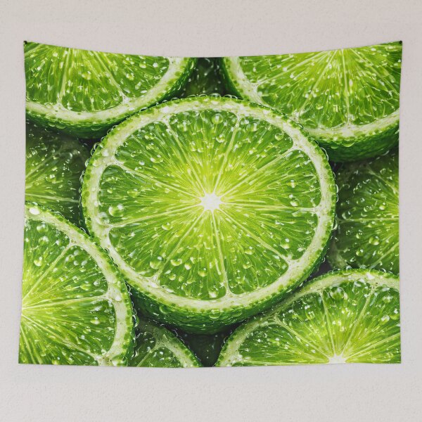 Item preview, Zesty Lime Slices with Dew Drops designed and sold by Kaleidoscope Print.