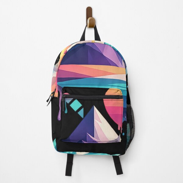 Item preview, Abstract Mountain Sunset - Retro Geometric Art designed and sold by HubiUrbanStudio.