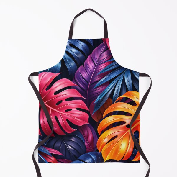 Item preview, Neon Tropical Leaves on Midnight Black designed and sold by Kaleidoscope Print.