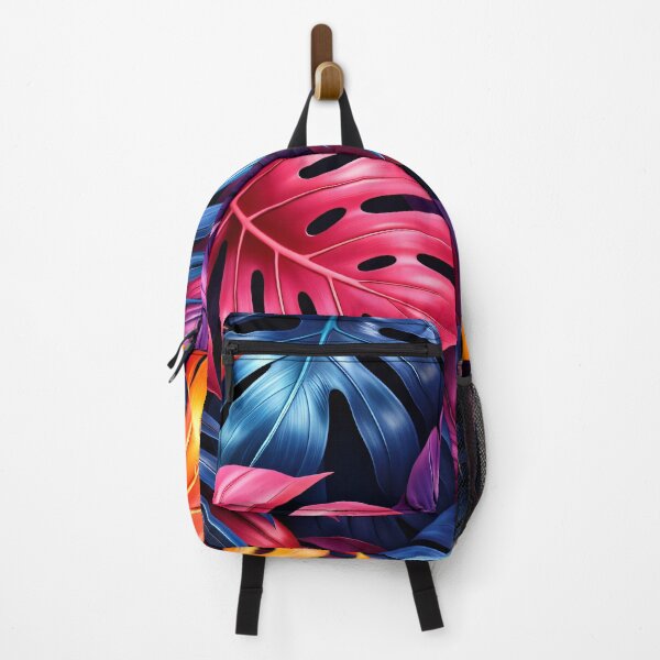 Item preview, Neon Tropical Leaves on Midnight Black designed and sold by Kaleidoscope Print.