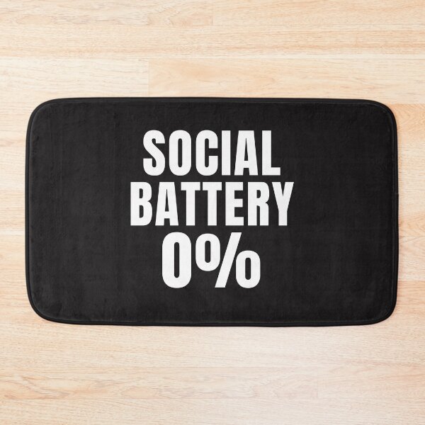 Item preview, Social Battery 0% – Funny Introvert Low Energy Minimalist Typography Design designed and sold by QuietModeCo.