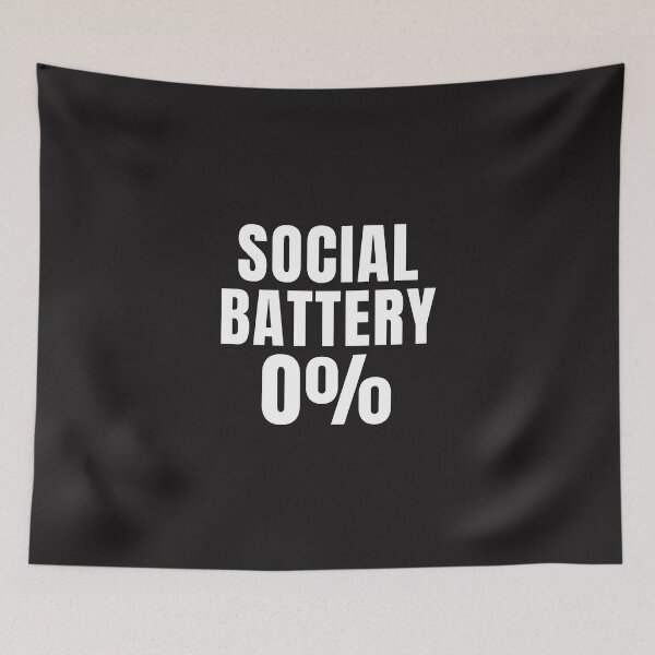 Item preview, Social Battery 0% – Funny Introvert Low Energy Minimalist Typography Design designed and sold by QuietModeCo.