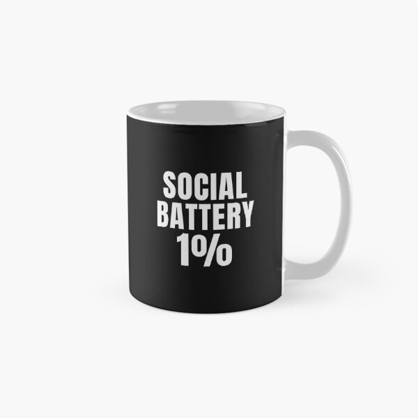Item preview, Social Battery 1% – Funny Introvert Low Energy Minimalist Typography Design designed and sold by QuietModeCo.
