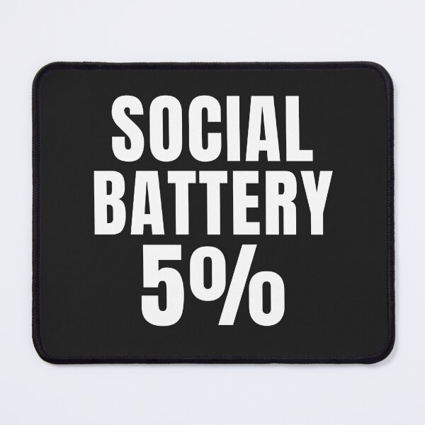 Item preview, Social Battery 5% – Funny Introvert Low Energy Minimalist Typography Design designed and sold by QuietModeCo.