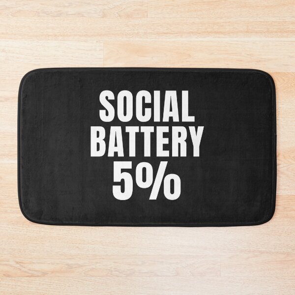 Item preview, Social Battery 5% – Funny Introvert Low Energy Minimalist Typography Design designed and sold by QuietModeCo.