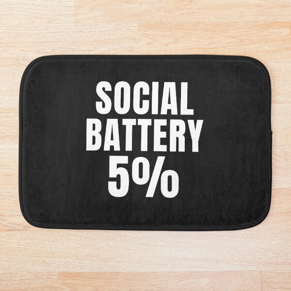 Item preview, Social Battery 5% – Funny Introvert Low Energy Minimalist Typography Design designed and sold by QuietModeCo.