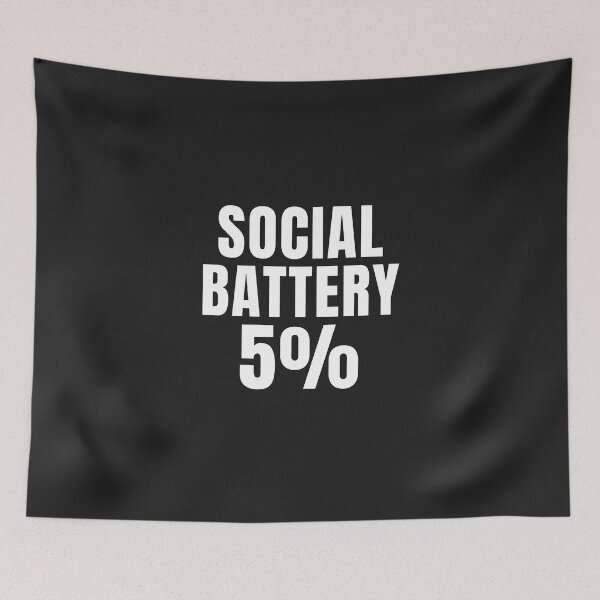 Item preview, Social Battery 5% – Funny Introvert Low Energy Minimalist Typography Design designed and sold by QuietModeCo.