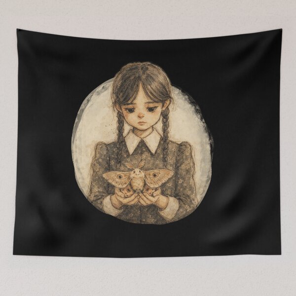 Item preview, GOTH GIRL WITH MOTH designed and sold by LIS AND MELIVERSO.