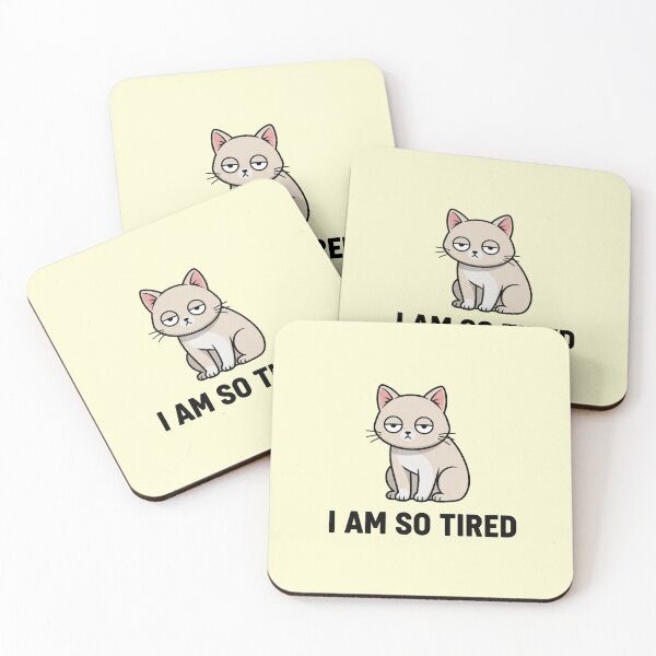 Item preview, Emotionally Exhausted Cat | Relatable Burnout Meme Sticker designed and sold by ZyxDes.