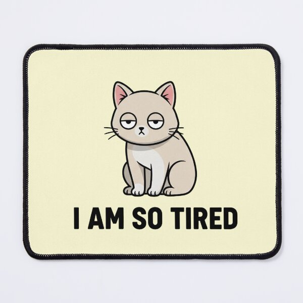 Item preview, Emotionally Exhausted Cat | Relatable Burnout Meme Sticker designed and sold by ZyxDes.