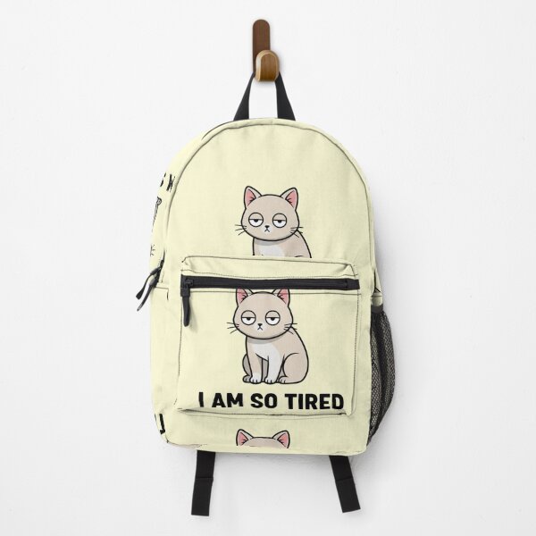 Item preview, Emotionally Exhausted Cat | Relatable Burnout Meme Sticker designed and sold by ZyxDes.