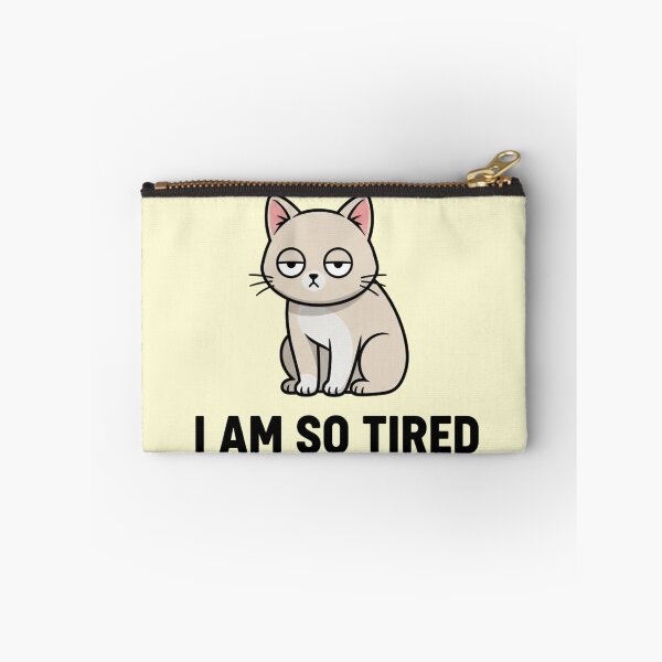 Item preview, Emotionally Exhausted Cat | Relatable Burnout Meme Sticker designed and sold by ZyxDes.