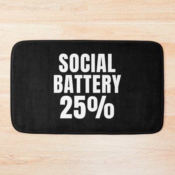 Item preview, Social Battery 25% – Funny Introvert Low Energy Minimalist Typography Design designed and sold by QuietModeCo.