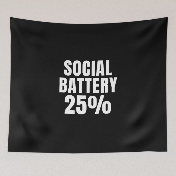 Item preview, Social Battery 25% – Funny Introvert Low Energy Minimalist Typography Design designed and sold by QuietModeCo.
